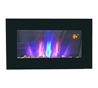 HOMCOM Chimenea eléctrica de Pared 1000/2000 W LED Efecto Llama 7 Colores Ajustables, Chimenea Decorativa con Temperatura 15-30℃, Mando a Distancia, Temporizador, protección contra