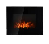 HOMCOM Chimenea Eléctrica de Pared Estufa Eléctrica Calentador de Fuego 900/1800W con Mando a Distancia Termostato Llama LED 7 Colores Aosom España