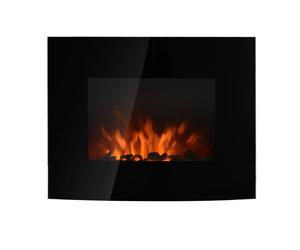 HOMCOM Chimenea Eléctrica de Pared Estufa Eléctrica Calentador de Fuego 900/1800W con Mando a Distancia Termostato Llama LED 7 Colores Aosom España