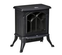 Homcom chimenea eléctrica de pie 750/1500 w, chimenea decorativa con 2 niveles de potencia, efecto llama, protección sobrecalentamiento, área de cobertura 15-20 m², negro 23.1 cm
