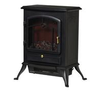 HOMCOM Chimenea Decorativa con Efecto de Llama Termostato y Protección contra Sobrecalentamiento 45x28x54 cm Negro Aosom España