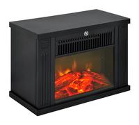 HOMCOM Chimenea Eléctrica Portátil Mini Estufa Calefactor Termostato Ajustable 600/1200W Llama Decorativa 34x17x25cm Aosom España