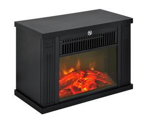 HOMCOM Chimenea Eléctrica Portátil Mini Estufa Calefactor Termostato Ajustable 600/1200W Llama Decorativa 34x17x25cm Aosom España