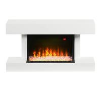 HomCom Chimenea eléctrica 1000/2000W temperatura ajustable, silenciosa, 15-25 m², blanca