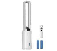 HOMCOM Climatizador Evaporativo 3 en 1 sin Aspas Enfriador de Aire 90 W Depósito de 1,7L Temporizador hasta 15H 3 Velocidades 4 Modos Oscilación 70° Mando a Distancia Cajas de Hielo para Hogar Blanco