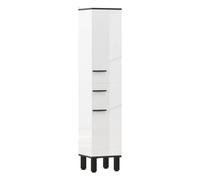Homcom columna de baño armario alto de baño con cajón 2 puertas y estantes ajustable mueble auxiliar de baño moderno anti-vuelco 34x32x170 cm blanco 170 cm