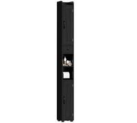 HOMCOM Columna de Baño con 2 Puertas Compartimento Abierto Estantes Ajustables y Portarrollos 20x20x185 cm Negro Negro