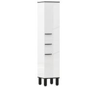 HOMCOM Columna de Baño con Cajón 2 Puertas y Estantes Ajustable Blanco