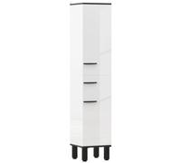 HOMCOM Columna de Baño con Cajón 2 Puertas y Estantes Ajustable Blanco