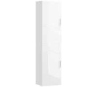 HOMCOM Columna de Baño de Pared con Estantes Ajustables y 2 Puertas Mueble de Baño Moderno 40x30x160 cm Blanco