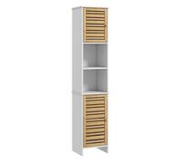 HOMCOM Columna de Baño Moderna con Estantes Ajustables 35x30x170 cm Blanco