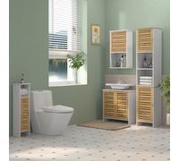 HOMCOM Columna de Baño Moderna con Estantes Ajustables 35x30x170 cm Blanco