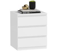 HOMCOM Cómoda Cajones con Cierre Suave, Cómoda Dormitorio, Cajonera para Salón, Oficina, Estilo Moderno,Blanco 45X40X52.8 cm