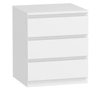 HOMCOM Cómoda 3 Cajones Cierre Suave Estilo Moderno 45x40x52,8 cm Blanco | Cómoda Dormitorio, Cajonera para Salón, Oficina