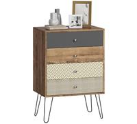 HOMCOM Cómoda 4 Cajones Dormitorio con Patas Acero 60x39x86 cm Multicolor