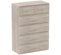 HOMCOM Cómoda Estrecha 6 cajones sin Tiradores 80x39x115cm Madera Natural