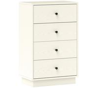 HOMCOM Cómoda Blanca Estrecha 47x29x75 cm de 4 Cajones Cajonera para Dormitorio Salón PasilloModerna Aosom España