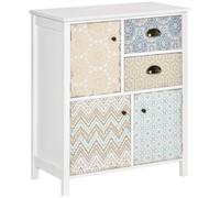 HOMCOM Cómoda con 2 Cajones Cómoda para Dormitorio Estilo Bohemio con 3 Compartimentos Diseño Anti-vuelco para Salón Pasillo Otros