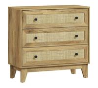 HOMCOM Cómoda con 3 Cajones Cómoda Dormitorio Estrecha 80x35x76 cm Natural
