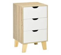 HomCom Cajonera 3 cajones con base elevada 40x35x68,5 cm Natural para dormitorio