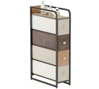 HOMCOM Cómoda con 4 Cajones de Tela Marco de Acero Cómoda para Dormitorio para Espacios Pequeños Salón Vestidor Multicolor múltiple