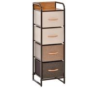 HOMCOM Cómoda de Tela con 4 Cajones Extraíbles y Plegables Marco de Metal Resistente comoda tela para el Dormitorio Multicolor Aosom España