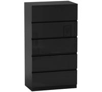HOMCOM Cómoda con 5 Cajones Cajonera de Estilo Moderno para Dormitorio Entrada Salón 55x34x100 cm Negro negro