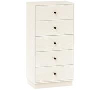 HOMCOM Cómoda con 5 Cajones Cómoda de Dormitorio Estrecha Estilo Moderna con Sistema Anti-vuelco Cajonera Alta para Pasillo Salón 47x29x95 cm Beige Veteado