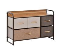 Homcom cómoda con 5 cajones de tela plegables, cómoda para dormitorio estrecha con marco metálico, cajonera para espacios pequeños, sala de estar, vestidor, baño, multicolor 58 cm