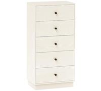 HOMCOM Cómoda con 5 Cajones Estrecha Moderna 47x29x95 cm Beige Veteado | Cómoda de Dormitorio, Sistema Anti-vuelco, Cajonera Alta, para Pasillo Salón