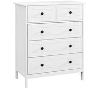 HOMCOM Cómoda con 5 Cajones Sifonier de Dormitorio para Salón Oficina Estudio Estilo Moderno 74x40x91 cm Aosom España