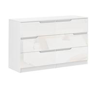 HOMCOM Cómoda con 4 Cajones Cómoda de Dormitorio Moderno con Anti-vuelco Cajonera para Salón Pasillo Blanco White 120x40x75cm