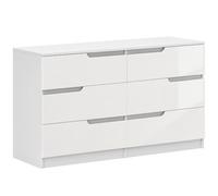 HOMCOM Cómoda con 4 Cajones Cómoda de Dormitorio Moderno con Anti-vuelco Cajonera para Salón Pasillo Blanco White 120x40x75cm