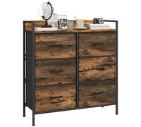 HOMCOM Cómoda con 6 Cajones Plegables 79x29x85 cm Marrón Rústico Marrón Rústico
