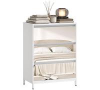 HOMCOM cómoda con Espejo para Dormitorio, cajonera Moderna de 3 cajones con frentes espejados, Mueble Auxiliar para salón o recibidor, 60 x 35 x 80 cm, Blanco