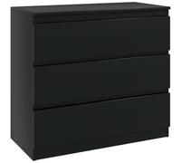 HOMCOM Cómoda de 3 Cajones Organizador 80 x 39 x 73 cm Negro | Unidad de almacenamiento, para dormitorio, salón