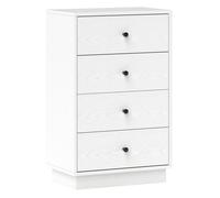 Homcom cómoda de 4 cajones cómoda para dormitorio moderna cajonera estrecha para salón pasillo 47x29x75 cm blanco