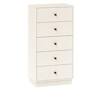 Homcom cómoda de 5 cajones cómoda para dormitorio moderna cajonera estrecha para salón pasillo 47x29x95 cm beige