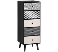 HOMCOM Cómoda de 5 cajones para Dormitorio y salón | Unidad organizadora de almacenamiento vertical