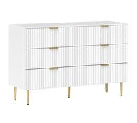 HOMCOM Cómoda de 6 cajones Moderna Dormitorio 120x40x76.5cm Blanco