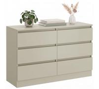 HOMCOM Cómoda de 6 Cajones para Dormitorio 100x35x69 cm Marrón Claro | Cajonera Estrecha, Sinfonier Moderno, Soporte para TV hasta 47 Pulgadas, para Salón, Vestidor, Pasillo