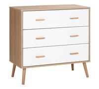 HOMCOM Cómoda de Madera con 3 Cajones Cajonera Mueble auxiliar de Almacenamiento con Patas Elevadas para Dormitorio Salón 80x39x80 cm Aosom España