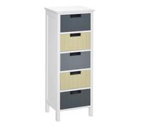 HOMCOM Cómoda de Madera con 5 Cajones para Dormitorio Salón Baño 35x28x90,5 cm Multicolor 35x28x90.5 cm