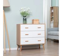 HOMCOM Cómoda de Madera con 3 Cajones Cajonera Mueble auxiliar de Almacenamiento con Patas Elevadas para Dormitorio Salón 80x39x80 cm Aosom España