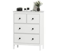 HOMCOM: Cómoda moderna con 4 cajones para sala de estar, color blanco