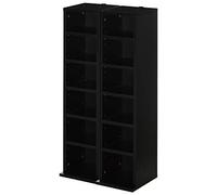 HOMCOM Conjunto de 2 Estanterías para 204 CDs, Torre para BLU-Ray con Estantes Ajustables, Organizador de Almacenamiento, Negro