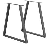 HOMCOM Conjunto de 2 Patas para Mesa Patas de Diseño Trapezoidal con Tornillos Incluidos para Mesa DIY 70x5x72 cm Negro Aosom España