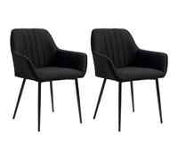 HOMCOM Conjunto de 2 Sillas de Comedor Sillas de Visitante Diseño escandinavo - Conjunto de 2 sillas - Patas de metal Negro Aosom España