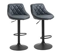 HOMCOM Conjunto de 2 Taburetes de Bar Giratorios 46x48x83-104 cm Negro