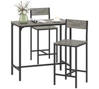 HOMCOM - Conjunto de mesa de bar con taburetes, mesa de comedor de pie, color gris